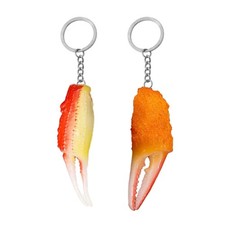 Novelty Crab Claw Keychain Decorative PVC Keyring For Backpacks Gifts Parties