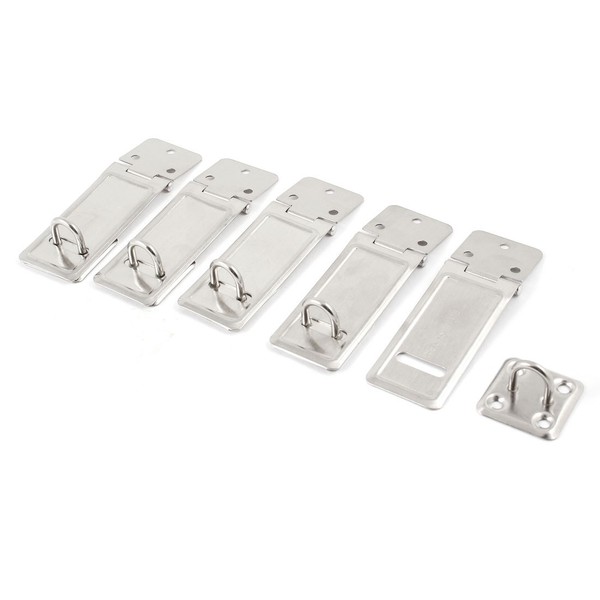 5 Set Schrank Schublade Hardware Edelstahl VorhäNgeschloss Haspe Staple-image