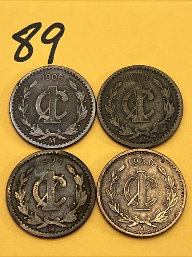 1906 , 1913 , 1927 , & 1930 Mexico - 1 Centavo - KM# 415 - World Coins