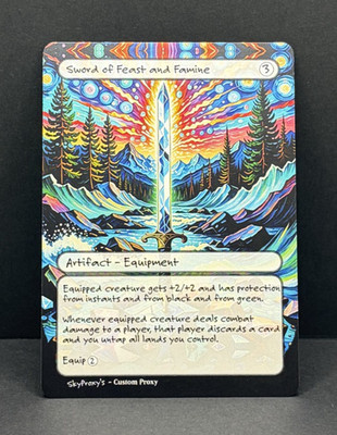 MTG - Sword of Feast and Famine - Van Gogh Style - Card For EDH and Playtest