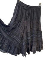 Vintage Boho Maxi Skirt Lg Patchwork Fantasy Whimsigoth Goth Gothic Fairy Grunge