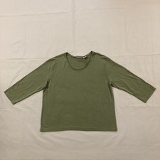 Croft & Barrow Women’s 3/4 Sleeve Pullover Stretch Basil Green Tee L