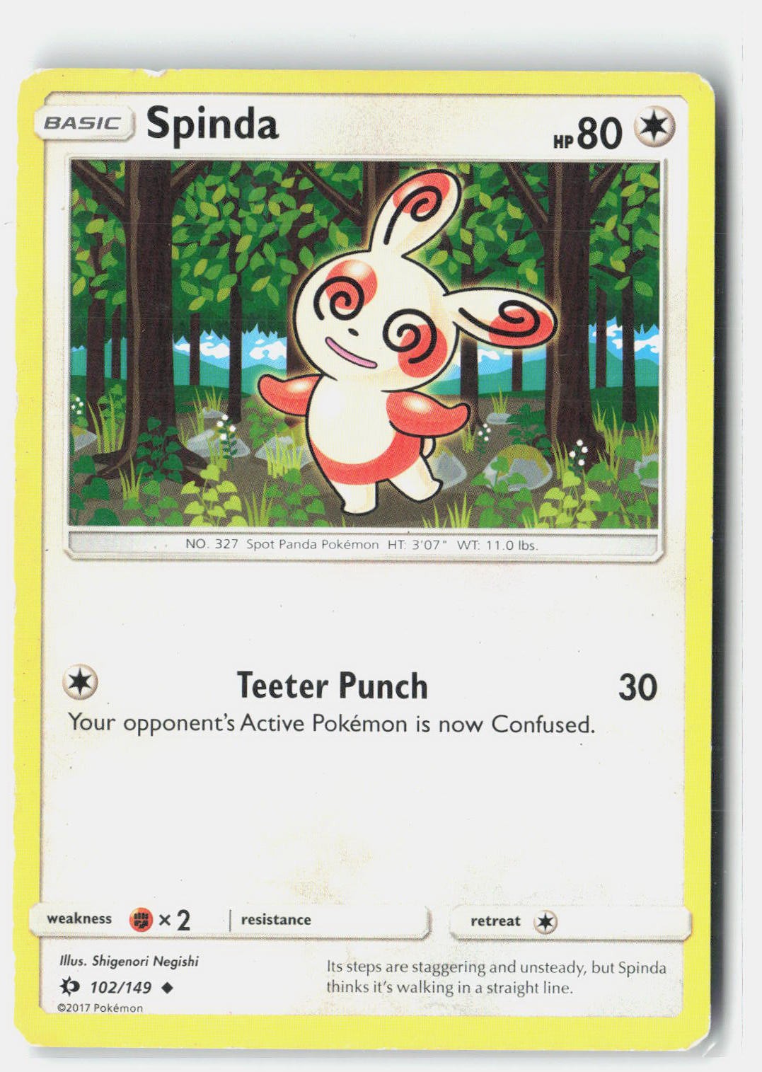 Pokemon TCG Card Spinda SM01 Uncommon 102/149 NM