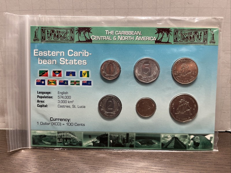 Littleton World Coin Set Eastern Caribbean States Cents Dollar 2004-2010