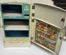 VTG 1950 Wolverine Tin Litho Toy Refrigerator Icebox White No Handle Restoration