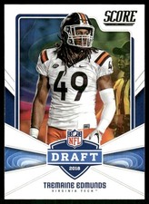2018 Panini Score Nfl Draft #16 Tremaine Edmunds Rookie RC Virginia Tech card. rookie card picture