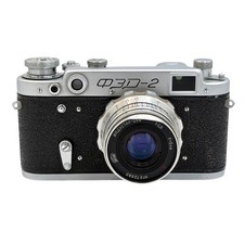 Vintage FED 2 Soviet Rangefinder Camera with Industar-26M 50mm f2.8 Lens Silver