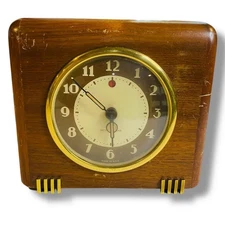 Seth Thomas Midcentury Wood Desk Clock Model ECHO-3E Electric