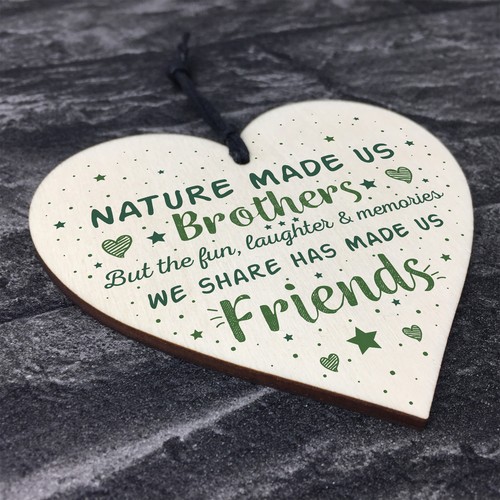 Brother Gift Friendship Sign Wooden Heart Gifts For Brother Birthday Chirstmas - Picture 8 of 8