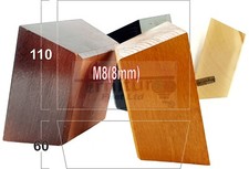 4x Square Solid Wood Furniture Legs Sofa Feet 60mm High for Chairs & Settees M8