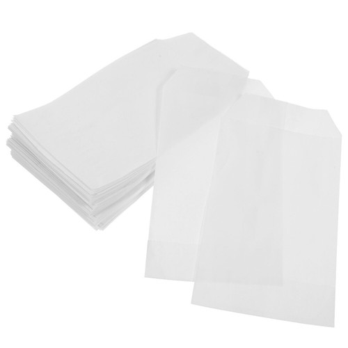 100 Pcs Waxed Paper Bag Glassine Bags Envelopes Party Bread Shopping Travel