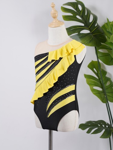 Kids Girls Rompers Dancing Jumpsuit Athletic Leotard Performance Bodysuit Yoga - Picture 15 of 53