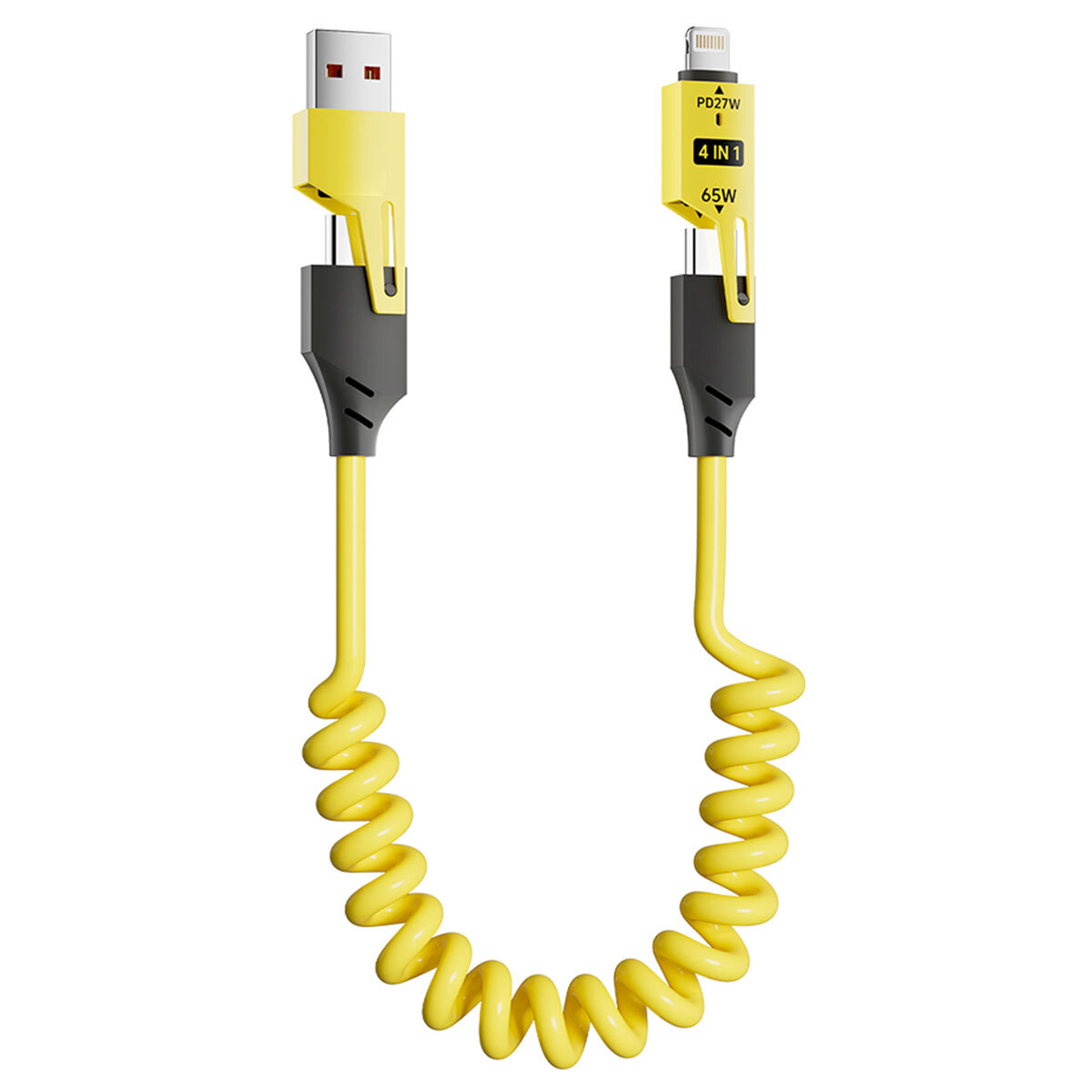 Coiled in Fast Charging Cable 65W USB C to USB C iPhone
