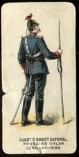 Tobacco Card, Kinney Bros, MILITARY SERIES, 1886, Prussian Uhlan Germany 1886
