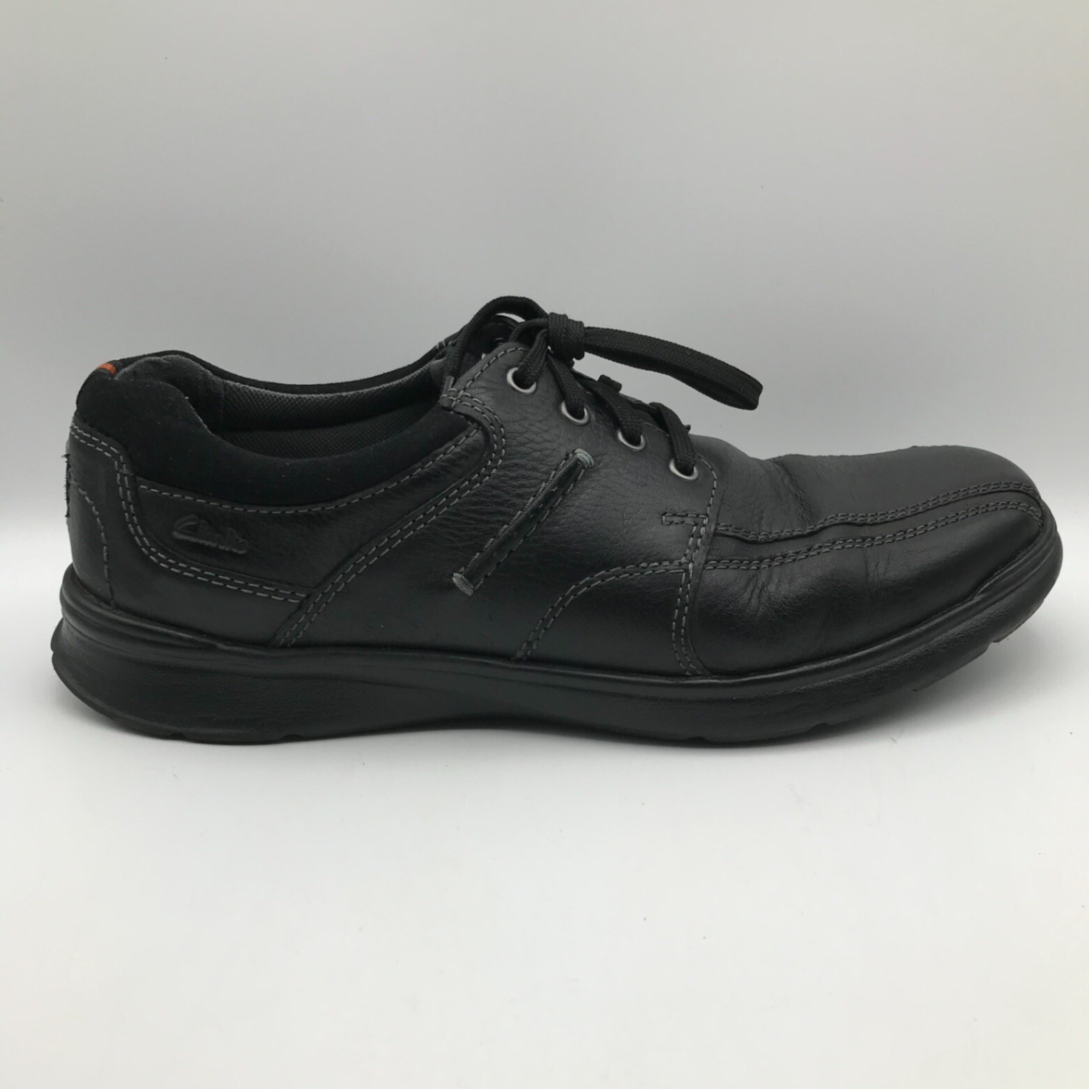 Black Leather Casual Oxfords Shoes 