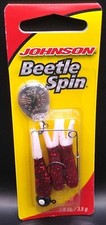 Johnson BSVP1/8-RSW Beetle Spin Fishing Lure Bait 1/8 oz. Red Sparkle  **NEW**