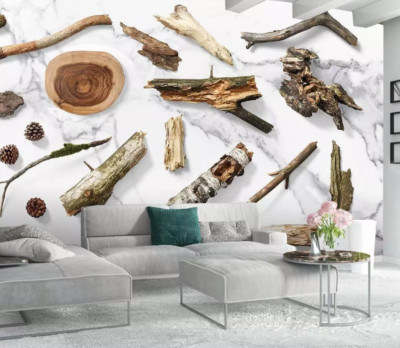 3D Wood Branches ZHU3154 Wallpaper Wall Mural Print Removable Self-adhesive Amy