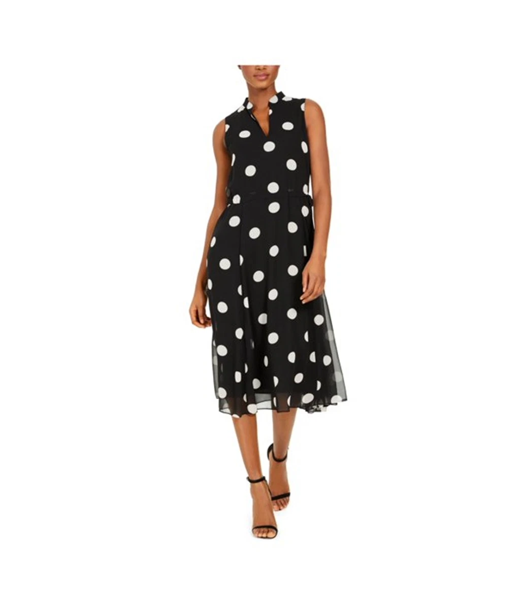 Anne klein polka dot fit & flare dress sales