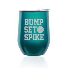 Vaso de vino sin tallo taza de viaje de café taza de vidrio tapa juego de golpes espiga voleibol