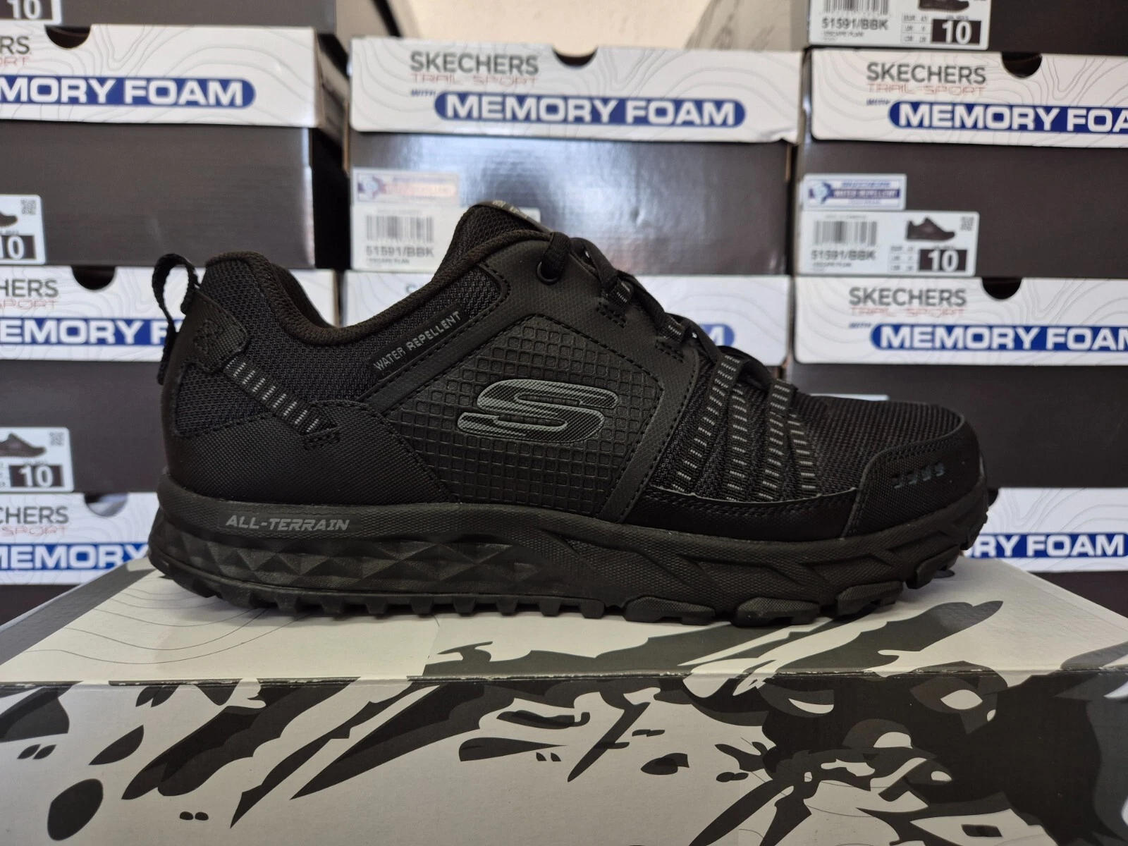 SKECHERS MENS SHOES BLACK MEMORY FOAM WALKING TRAIL GRIP ESCAPE TRAINERS 12 13
Opens in a new window
