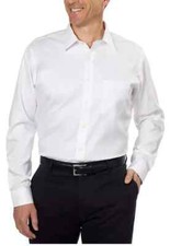 Kirkland Signature Men's Traditional Fit Dress Shirt, White, 17.5 35