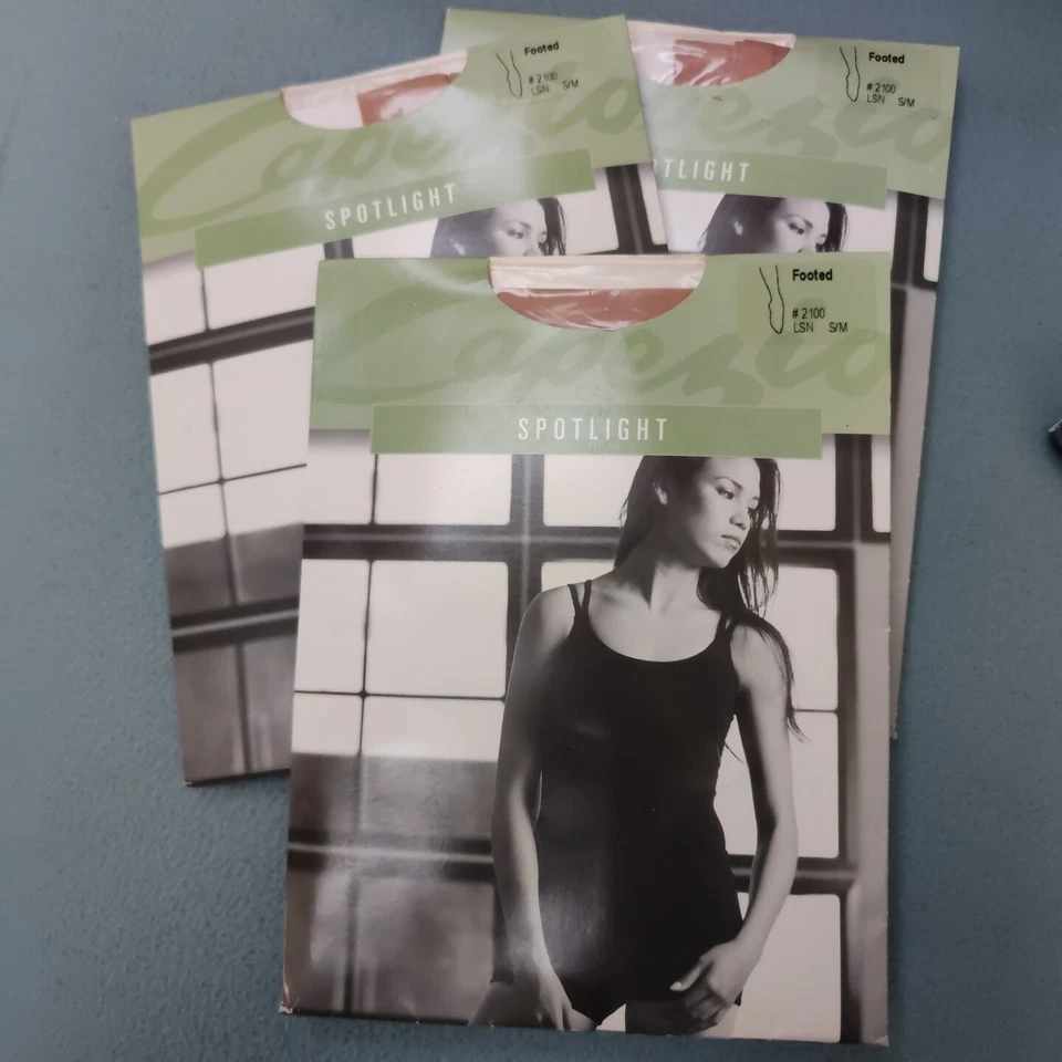 3 pares de meia-calça profissional Capezio dança dança 2100 pequena - média LSN - Imagem 3 de 4