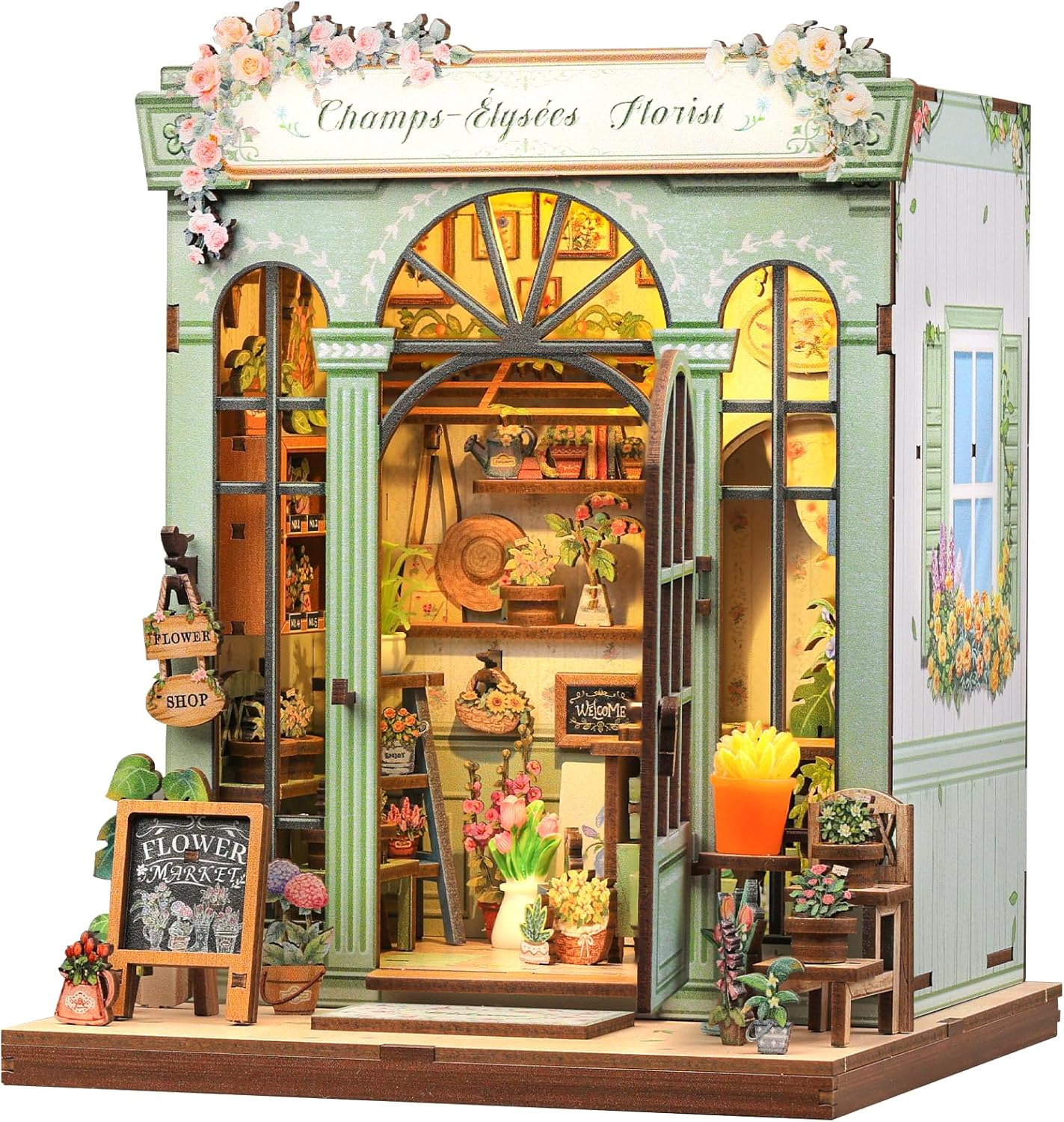 Book Nook Kit - DIY Miniature House Dollhouse Kit for Adults and Teens, Booknook