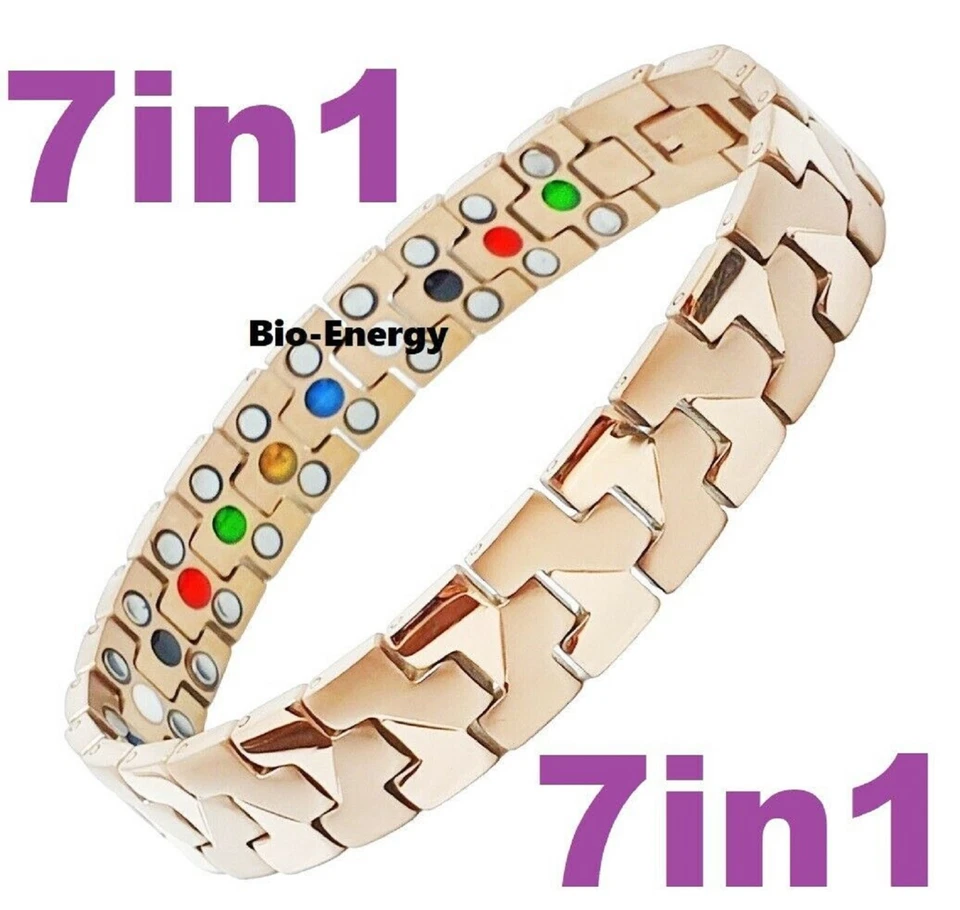 BIOENEREGY TITANIUM Magnetic GERMANIUM Energy Armband Power Bracelet JADE 7in1 Copper