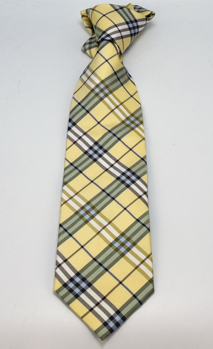 NEW Burberry YELLOW PLAIDS Mans 100% Silk Tie Authentic NEW Burberry YELLOW PLAIDS Mans 100% Silk Tie Authentic