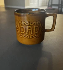 Handmade Ceramic Mug DAD Coffee Or Tea Mug Gold Color Glazed 