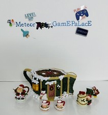 VTG 1996 Designer Mini Teapot Collection Santa Claus Christmas Set In OG Box