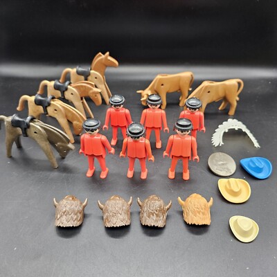 Vintage Playmobil Native American Indian Lot Bundle 1970s Accessories 