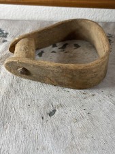 Western Saddle Stirrup 7 x 6.5 x 1.75 in Bent Wood Cowboy Antique