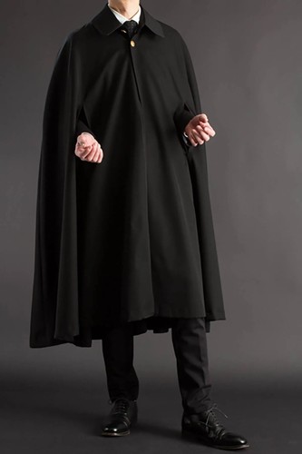 British Black Men's Suit with Cape Formal Business Wedding Party Prom Coat Pant - Picture 5 of 21