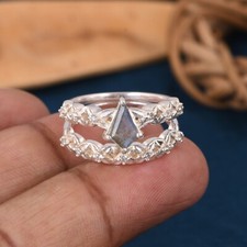 Kite Shape Labradorite Stackable Ring Sterling Silver Engagement Ring For Gift