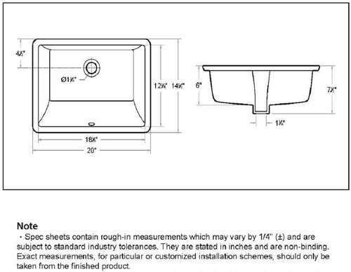 Fiore Rectangle Undermount Bathroom Sink - Picture 8 of 13