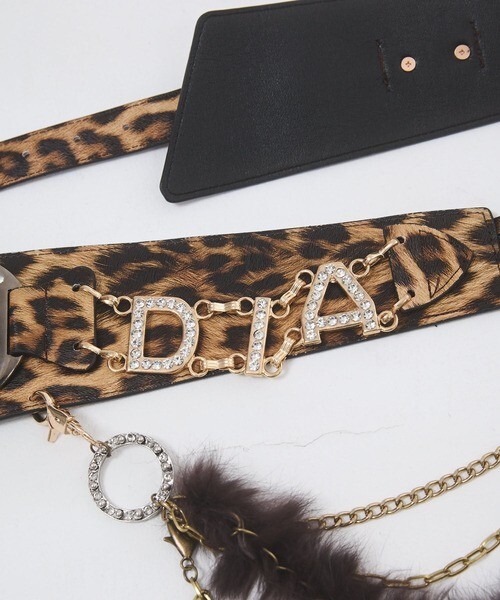DIA d.i.a. Revival Belt Moon Buckle Feather Leopard Gal Japan NEW 