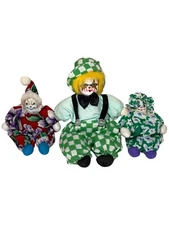 Vintage Collectible Artmark Lot Of 3 Soft Bodied Clowns