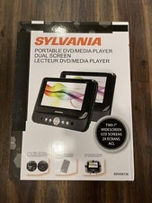 Sylvania 7" Premium Dual Screen Portable DVD Player For Home Car Travel SDVD7750