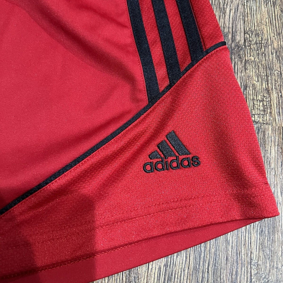 Adidas Mens Large Dark Red With Black Stripes Basketball Shorts