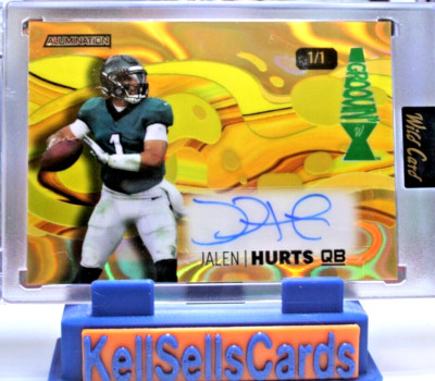 2024 Wild Card Alumination Just the Hits Jalen Hurts Gold Goovin 1/1 Auto SB MVP