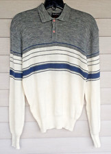 Vintage Playboy Long Sleeve Polo Lightweight Knit Sweater Shirt w Collar -Men XL