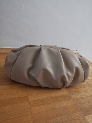 Clutch, Handtasche, Beige, Kunstleder, Neu