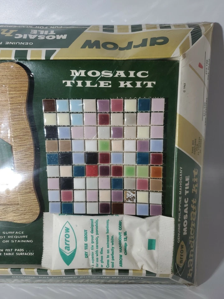 Rare 1962 Vintage Arrow Mosaic Tile Handicraft Kit NEW OLD STOCK  - Image 2 of 4