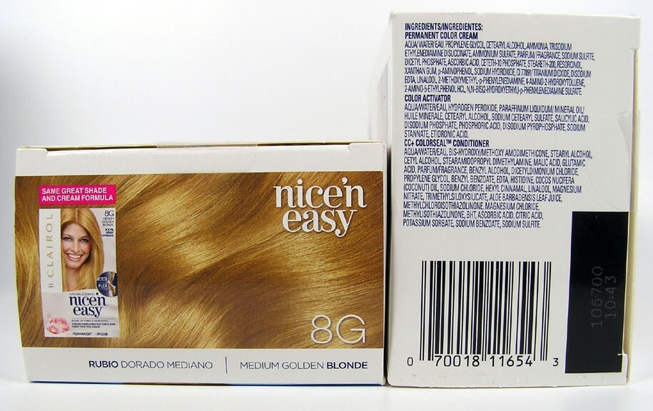2&nbsp;CLAIROL Nice'n Easy #8G MEDIUM GOLDEN BLONDE Permanent Natural Hair Color - FS