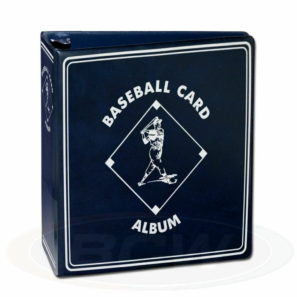 Carpeta álbum anillo en D tarjeta de béisbol azul BCW de 3 pulgadas