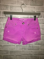 JUSTICE GIRLS SIZE 10 REGULAR KIDS SHORTS PURPLE JEAN SHORTS SUMMER CLOTHES