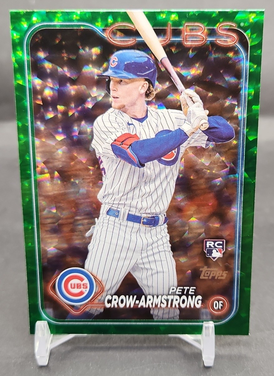 2024 Topps Pete Crow-Armstrong #407 Green Crackle Foil 301/499 RC Cubs