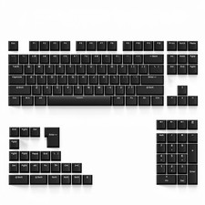 131 Keys PBT Keycaps Set Double Shot Backlit OEM Custom Black Fits 61/68/75