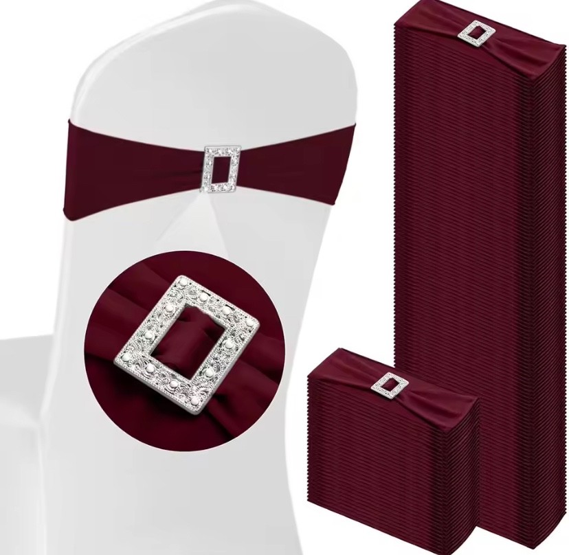 Sashes With Square Buckle Slider, Elastic Ties For Wedding